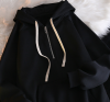 Half zipper hoodie women's autumn and winter fluffy loose Korean version long-sleeved pullover coat