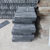 Black cultured stone veneer gray-black color natural slate for landscaping