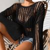 Open Knit Bell Sleeve Sheer Sweater Summer crochet Top sweater knitting design sweater export sueter personalizado