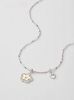 Non Fade Stainless Steel Rainbow Beaded Chain Flower Smile Charm Necklace with Cz Rhinestones Girl's Cute Y2K Jewelry