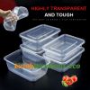 300-2500ml rectangular round disposable lunch box lunch box transparent plastic tableware wholesale packaging Box PP takeaway fast food box