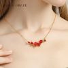 ORIGINAL DESIGN BEGONIA FLOWER COLLARBONE NECKLACE