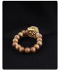 Laosan sandalwood small bead ring ancient style female niche design sense retractable ring and jade hand decoration Chinese style