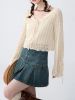 Knit cardigan women thin halter dress with smock summer sun cape small vest hollowed out coat