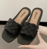 Slippers female summer diamond shape fashion flat flip-flops twist tape face soft bottom outside wear simple square shoes