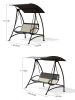 2-Seat Patio Swing Chair, Outdoor Porch Swing with Adjustable Canopy and Durable Steel Frame, Patio Swing Glider for Garden, Deck, Porch, Backyard