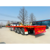 Yuetong Brand Shipping container 3 axles 50 ton Flatbed semi traile Flat Bed Truck Trailer for sale