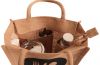 Jute Lunch Bag - Natural Jute Lunch Bag with Bottle Holder &amp; Flat Pocket