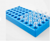 Vial Rack, Blue Polypropylene(PP) Vial Holder 2mL with 50 Holds Diameter 12mm, Stackable Vial Racks, Centrifuge Tube Rack