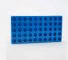 Vial Rack, Blue Polypropylene(PP) Vial Holder 2mL with 50 Holds Diameter 12mm, Stackable Vial Racks, Centrifuge Tube Rack