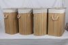 Wholesale natural bamboo color foldable laundry basket for home cleaning