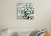 Rustic Style Canvas Wall Art Teal Blue Mason Jar White Flower Country Canvas Painting Home Decor Bathroom Living Room Dining Room Office Kitchen Ready to Hang 