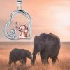 DaDa Women's Romantic New Design Cute Heart Shaped Elephant Pendant Necklace Jewelry Exquisite Classic Fashion Gift Animal Necklace