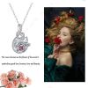 DaDa Vintage Rose Pendant I Love You Women's Heart Pendant Necklace Crystal Red Diamond Necklace Most Popular Jewelry Products