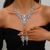 DaDa Fashion exaggerated rhinestone necklace earrings set bridal dress banquet women's jewelry