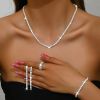 DaDa Fashion Accessories Geometric All-Diamond Necklace Set Fashion Bridal Rhinestone Clavicle Chain Necklace