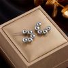 DaDa Popular retro metal simple high-end temperament cold wind titanium steel U-shaped small bead accessories versatile earrings