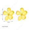 DaDa Fashionable niche design temperament simple irregular metal five-petal flower titanium steel jewelry accessories stud earrings