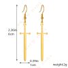 DaDa Popular fashion creative personality gold-plated stainless steel cross sword pendant earrings