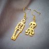 DaDa Fashion Creative Personality Asymmetrical Zombie Stainless Steel Pendant Jewelry Earrings