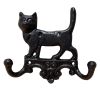 Garden Wall Hook Dog Cat Cast Iron Hooks with 2 Hooks Metal