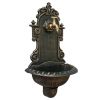 Rustic Cast Iron Wall Mounted Hand Sink Garden Water Fountain With Basin Hanging Basin For Indoor/Outdoor 