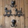 Garden Wall Hook Dog Cat Cast Iron Hooks with 2 Hooks Metal