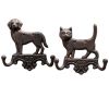 Garden Wall Hook Dog Cat Cast Iron Hooks with 2 Hooks Metal