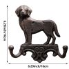 Garden Wall Hook Dog Cat Cast Iron Hooks with 2 Hooks Metal