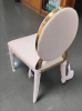 New Design MID Century Wedding Chair Gold Stacked Design PU Leather Velvet Round Backrest Hotel Banquet Chair