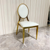 Luxury Home Restaurant Wedding Furniture Quality PU Leather Dining Chair with Gold Stainless Steel Legs