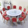 Cheap 6ft Round Dining Table with Metal Frame PVC Cover for Restaurant Banquets Hotel Parties Living Room Use Factory Supply