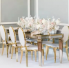 Best Selling Stainless Steel Stackable Mid Century Modern Dining Chair Wedding Decoration Luxury Golden Banquet Chairs