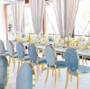 Best Selling Stainless Steel Stackable Mid Century Modern Dining Chair Wedding Decoration Luxury Golden Banquet Chairs