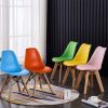 Nordic Tulip Plastic Dining Chair Coffee Shop Backrest Chair Household Solid Wood Dining Chair
