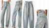 New Design custom Women baggy Denim Pants with seams