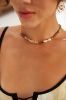 Summer Island Vacation Sterling Silver Natural Pearls Tiger eye necklace