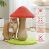 Mushroom Cat Scratching Post Cute with 100% Sisal Covered Scratching Post and Pompoms Cat Toy