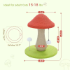 Mushroom Cat Scratching Post Cute with 100% Sisal Covered Scratching Post and Pompoms Cat Toy