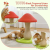 Mushroom Cat Scratching Post Cute with 100% Sisal Covered Scratching Post and Pompoms Cat Toy