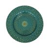 Luxury Elegant Glass Green Blue Gold Charger Plates Wedding Decoration Set Plate Charger Dinner Plates