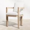 New Arrival Modern Outdoor Teak Dining Armchair with Cushion for Terraza Garden