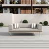 Win Warm Praise Modern Aluminum Teak Patio Garden Table and Chair Set Sectional Solid Wood Modular Chaise Lounge Set