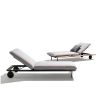 Modern Outdoor Chaise Lounge Wide Sturdy Daybed Seamless Teak Frame Poolside Leisure Garden Patio Chaise Lounge