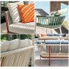High Quality Hot Sale Patio Leisure Sofa Set Webbing Rope Fabric Seat Mesh Polyester Frame Sectional Sofa