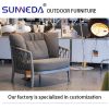 Nordic Fashion Outdoor Sofa Courtyard Villa Furniture Balcony patio Chair Single Outdoor Garden Terrace Leisure Rattan Sofa