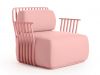 Minimalist Living Room Furniture L Shape Sponge Cushion Leisure Chair Metal Base White Fabric Lounge Chair