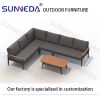 Leisure High End Customer Patio Furniture Nordic Garden Waterproof Sofa Outdoor Furniture Sofas Sets with Aluminum Table