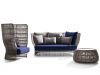 Modern Factory Living Room Rope Weaving Outdoor Garden Furniture Metal Sofa Bed Set