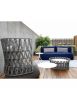 Modern Factory Living Room Rope Weaving Outdoor Garden Furniture Metal Sofa Bed Set